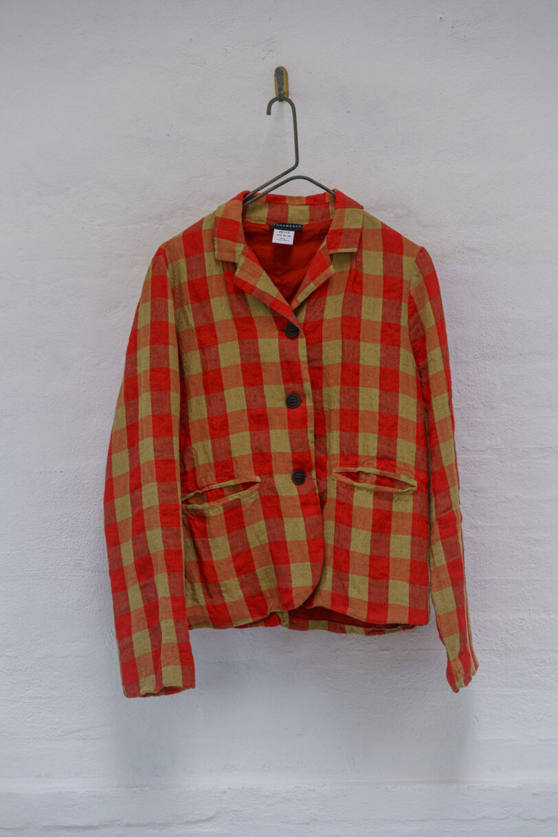 Brand: AeQuamente - Modello: JACKET - Var1 quadri rosso/beige - immagine 3