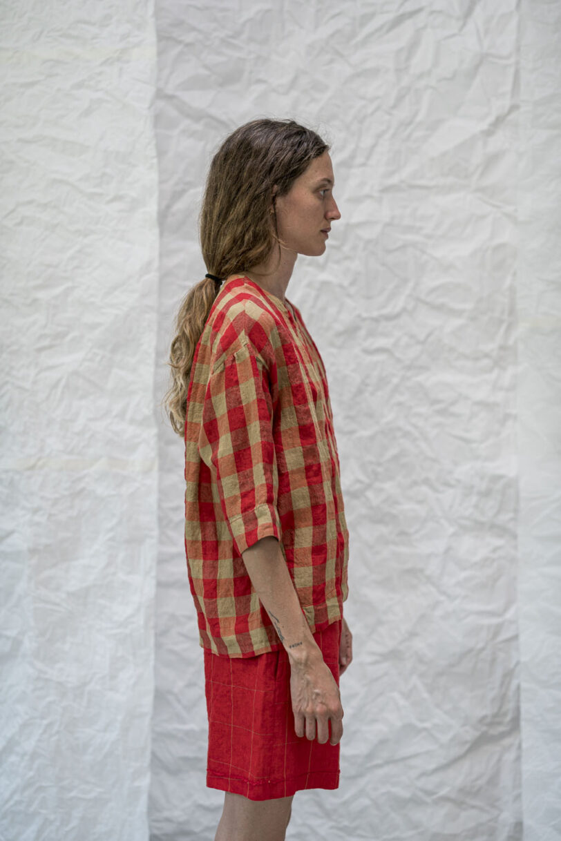 Brand: AeQuamente - Modello: BLOSE - Var1 quadri rosso/beige - immagine 4