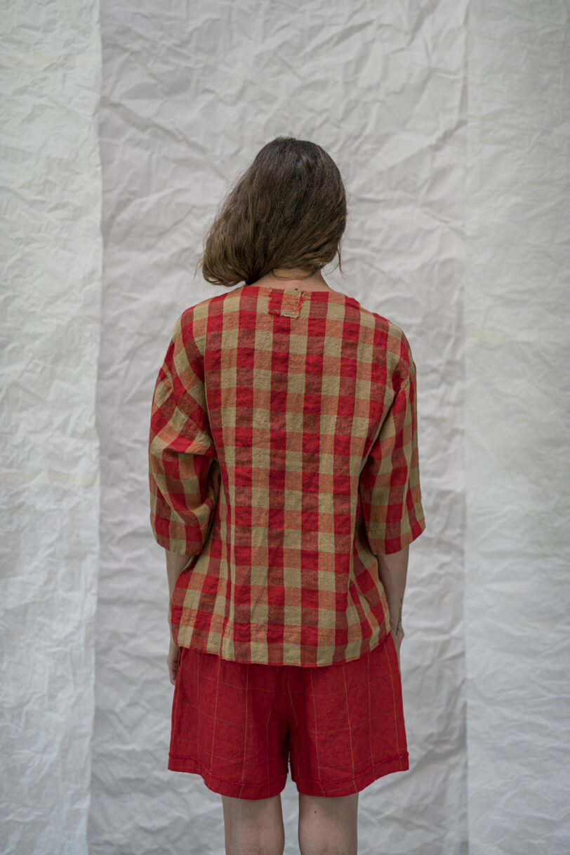 Brand: AeQuamente - Modello: BLOSE - Var1 quadri rosso/beige - immagine 5