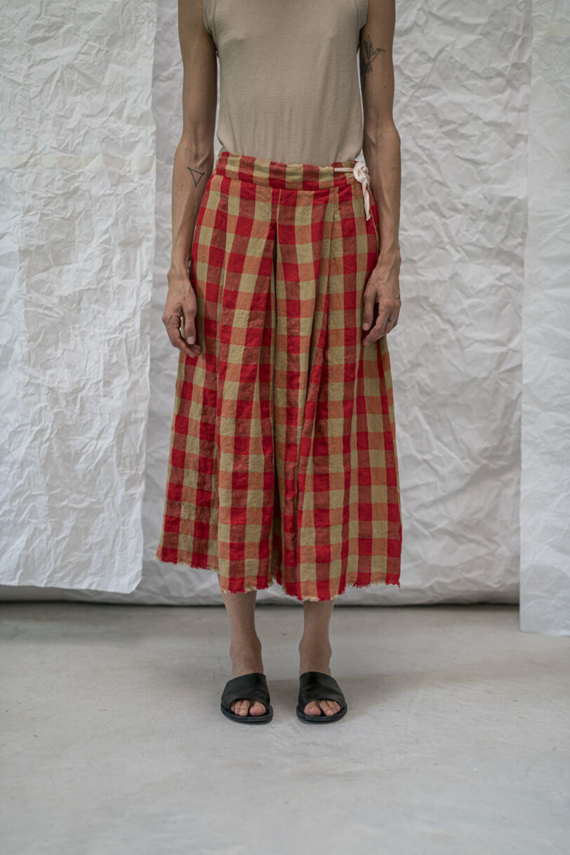Brand: AeQuamente - Modello: Skirt - Var1 quadri rosso/beige - immagine 3