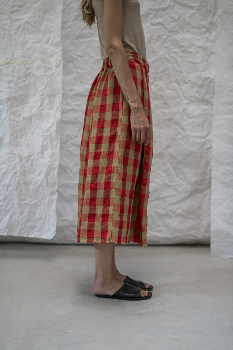Brand: AeQuamente - Modello: Skirt - Var1 quadri rosso/beige - immagine 4