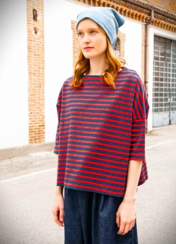 Brand: PeppinoPeppino - Modello: Type 124 La camicia Cropline blu navy/rossa