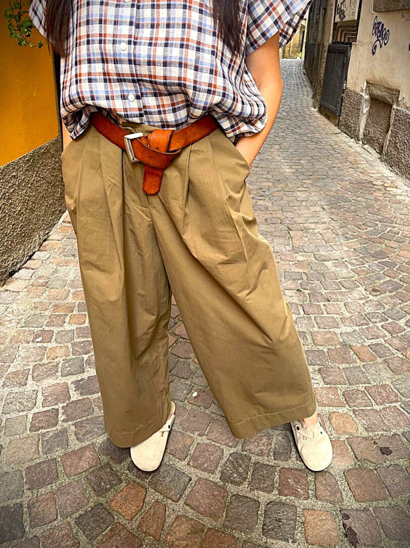 Brand: Ravasio Valentina RVS Modello: Pantalone Marianna Verde Militare - immagine 4