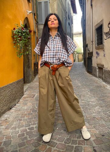 Brand: Ravasio Valentina RVS Modello: Pantalone Marianna Verde Militare