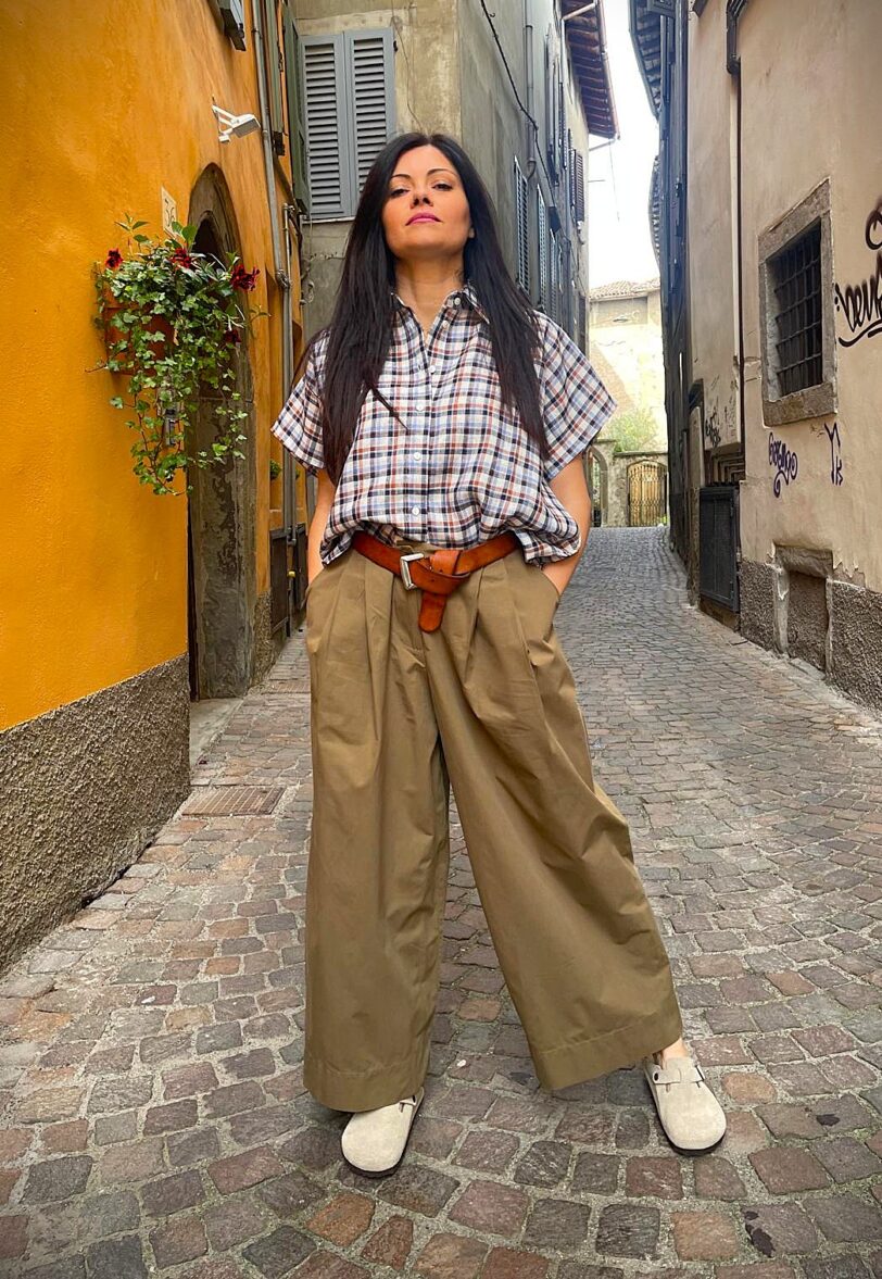 Brand: Ravasio Valentina RVS Modello: Pantalone Marianna Verde Militare