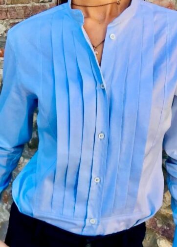 Brand: Ravasio Valentina RVS Modello: Camicia Viviana Plastron Azzurra