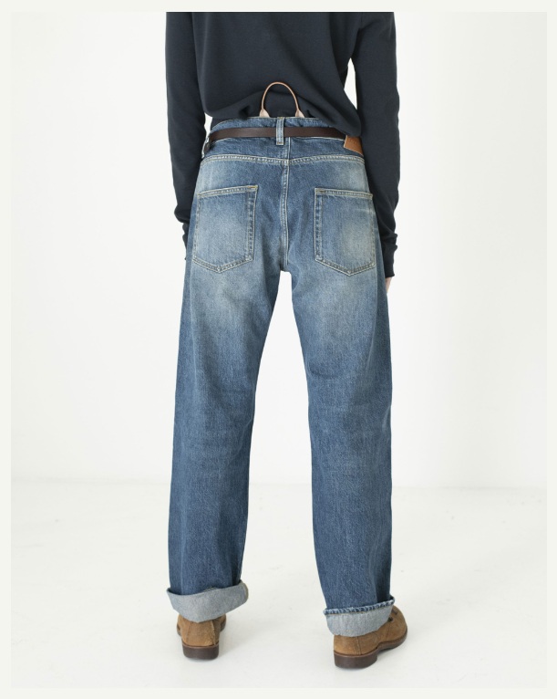 Peppino Peppino Modello: Type 18 Straight The Selvedge Five Pocket Jean Worn in Mid Blue - immagine 6