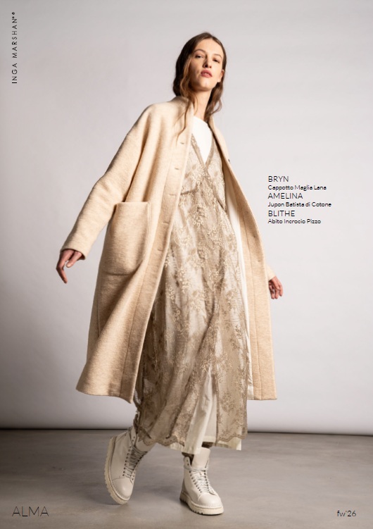 Inga Marshan Modello: Bryne 08crema cappotto maglia jersey