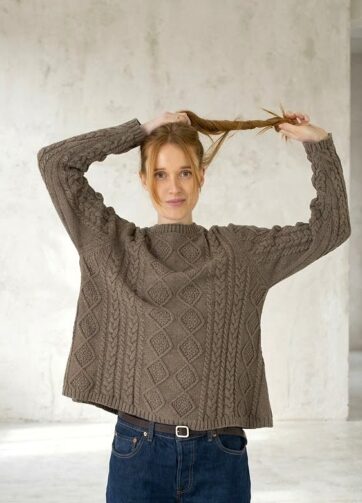 Peppino Peppino Modello: Cable Sweater - Taupe Melange