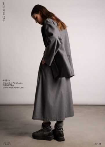 Inga Marshan Modello: Freya 92piombo giacca over flanella