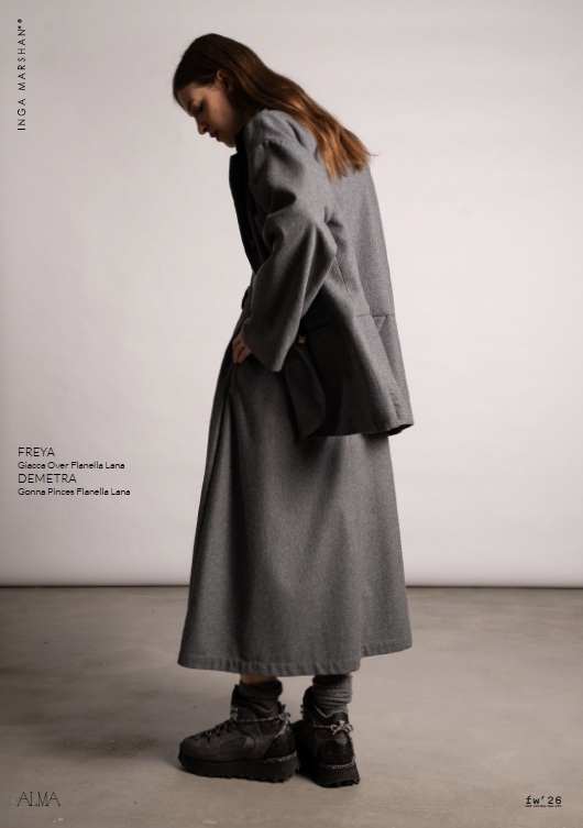 Inga Marshan Modello: Freya 92piombo giacca over flanella