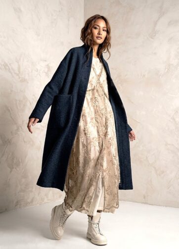 Inga Marshan Modello: Bryne 68inchiostro cappotto maglia jersey