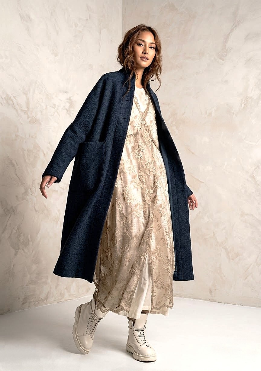 Inga Marshan Modello: Bryne 68inchiostro cappotto maglia jersey
